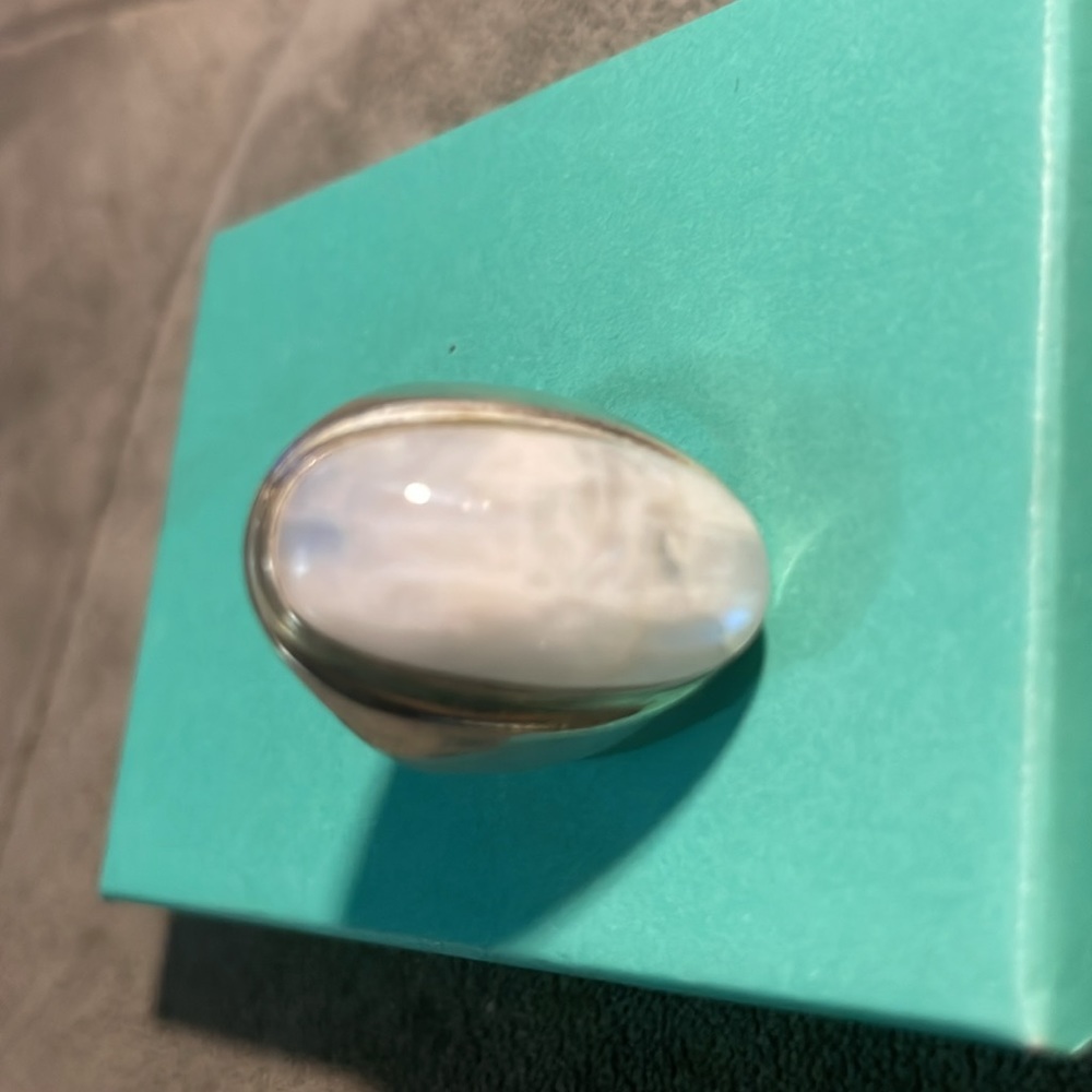 Moonstone Silver Ring (Rainbow Moonstone) View 2